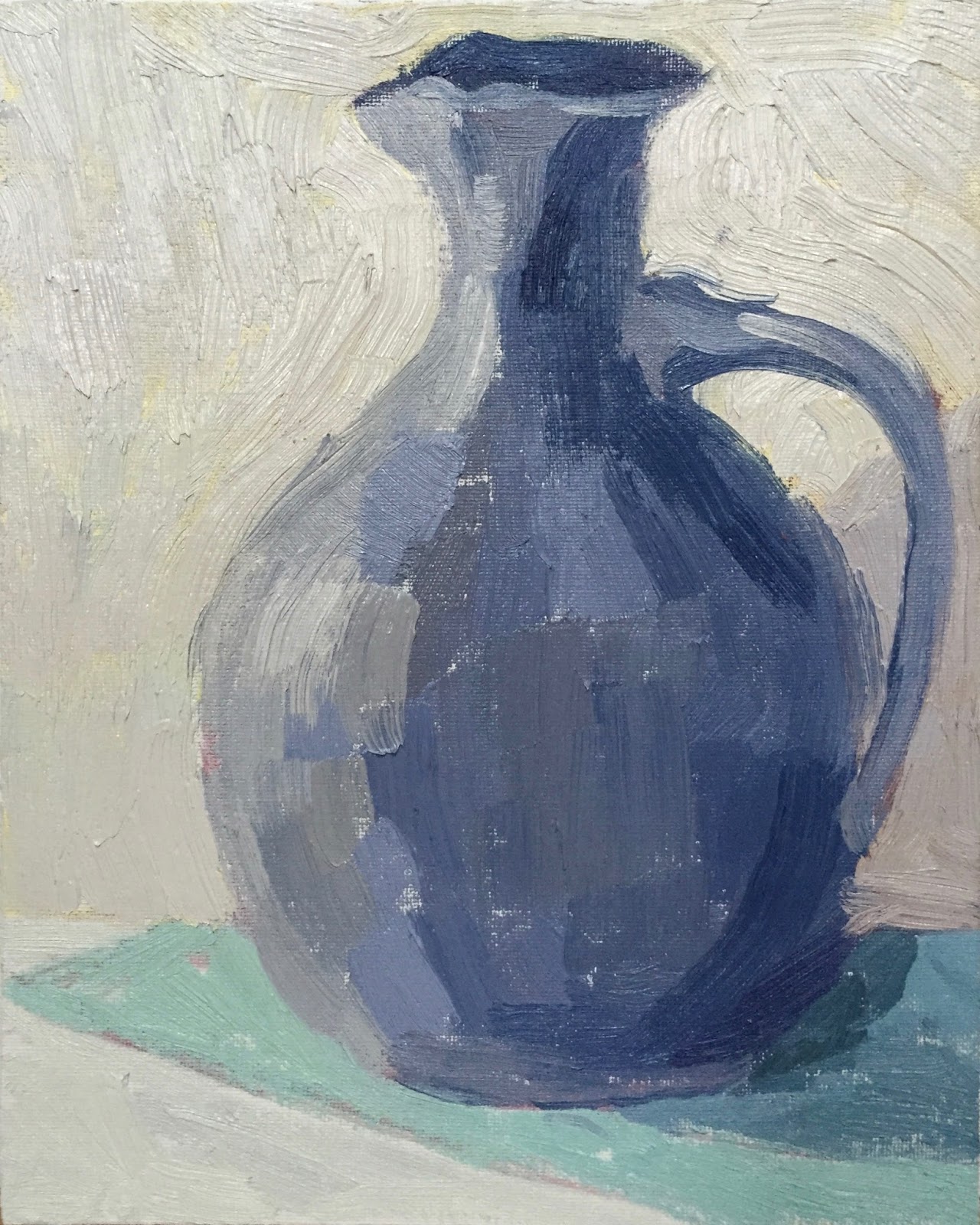 Daily Painting 13 'Blue Jug' 10x8" Oil on Board Clare Bowen