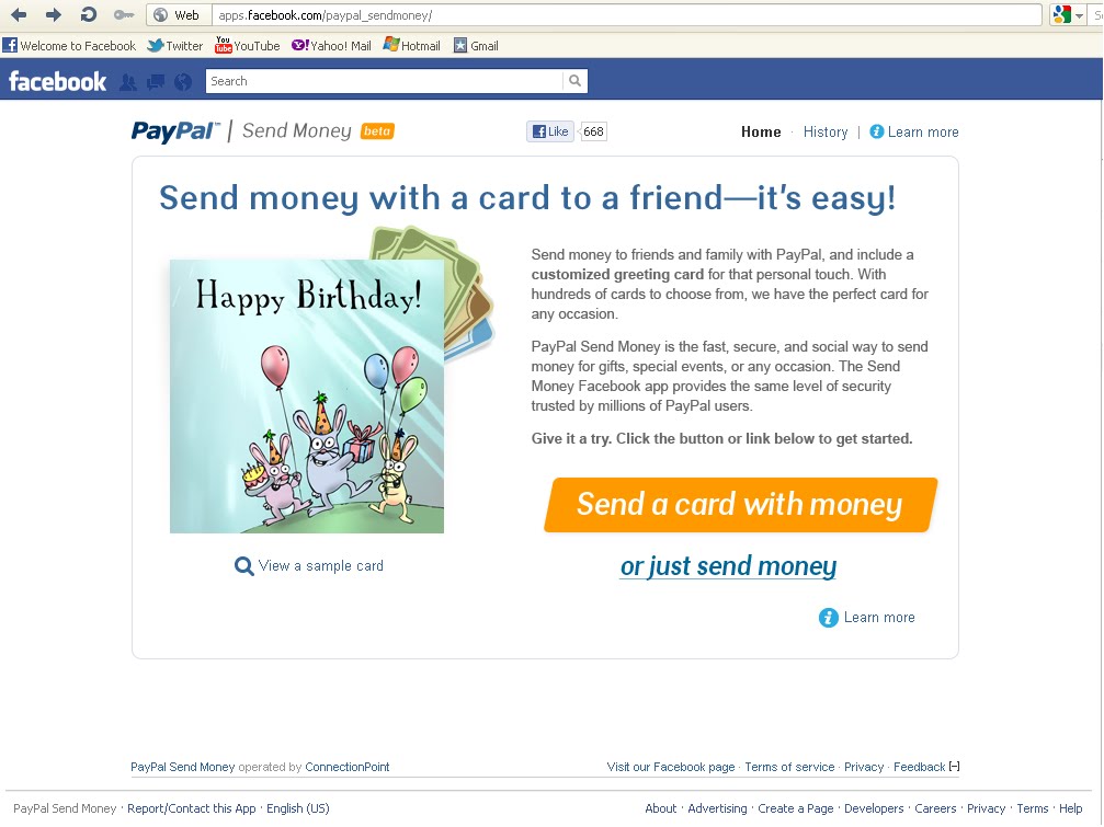 can i send money through paypal from credit card