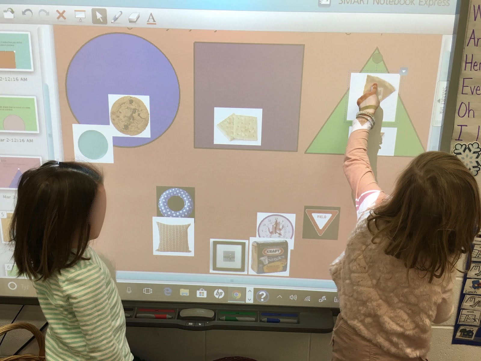 Matching shapes on the Smart Board