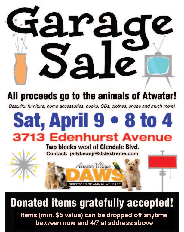 Garage sale to benefit Atwater animals