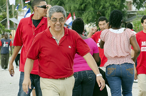 Deputy Prime Minister Hon. Gaspar Vega arrives at Orange Walk East, makes way to polling station.