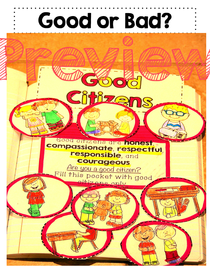 Good or Bad? Kindergarten Social Studies Interactive Notebook by Kayse Morris