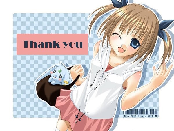 Anime Greeting Cards: Anime Girl - Thank You