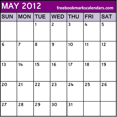 Free Blank Monthly Calendar on Free Homemade Calendars 2011 And 2012  Free Monthly Planner 2012 May