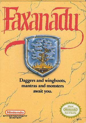 Faxanadu NES Box Art Box Art for the North American version of Faxanadu