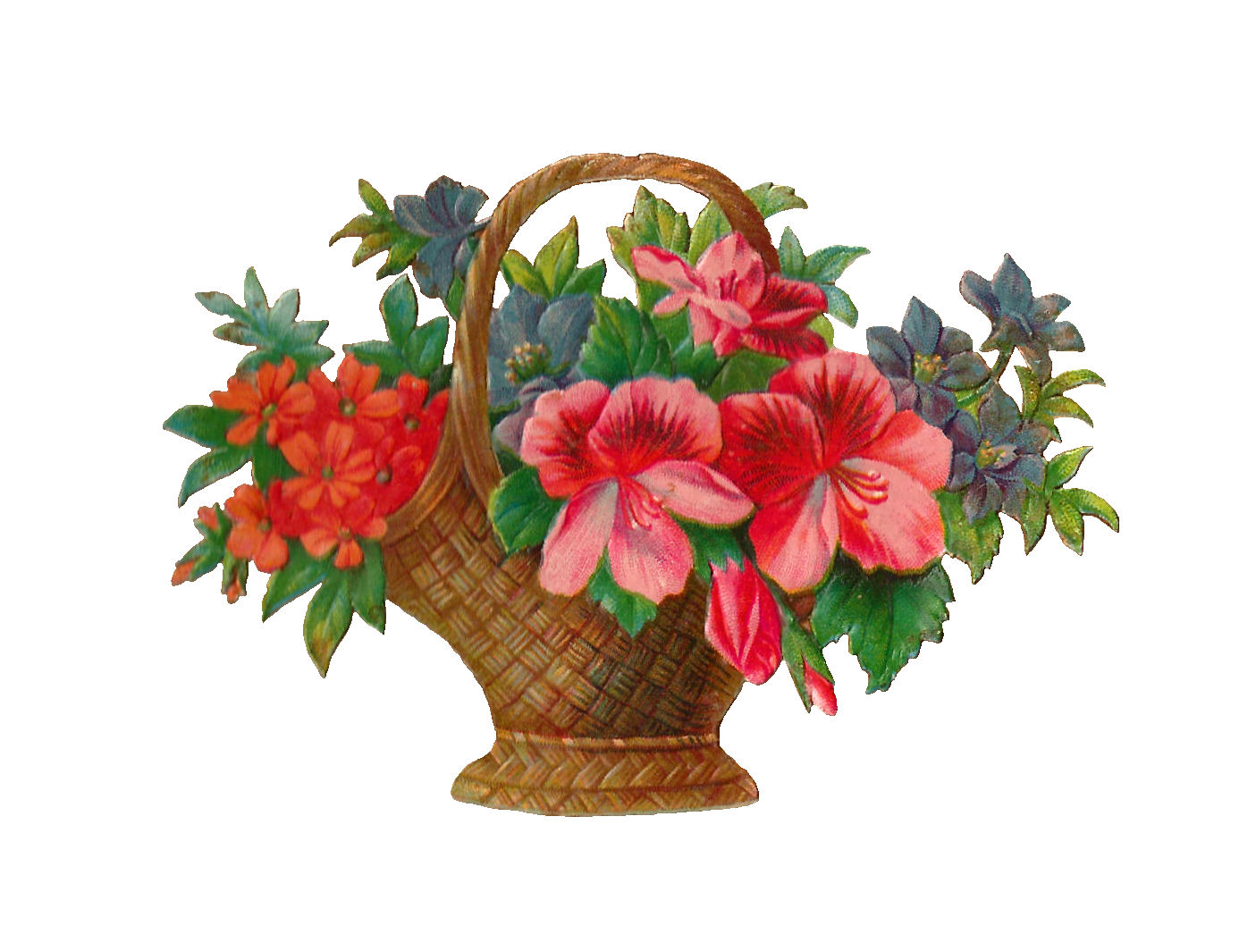Antique Images Free Flower Stock Image Antique Flower Basket with Flowers Graphic