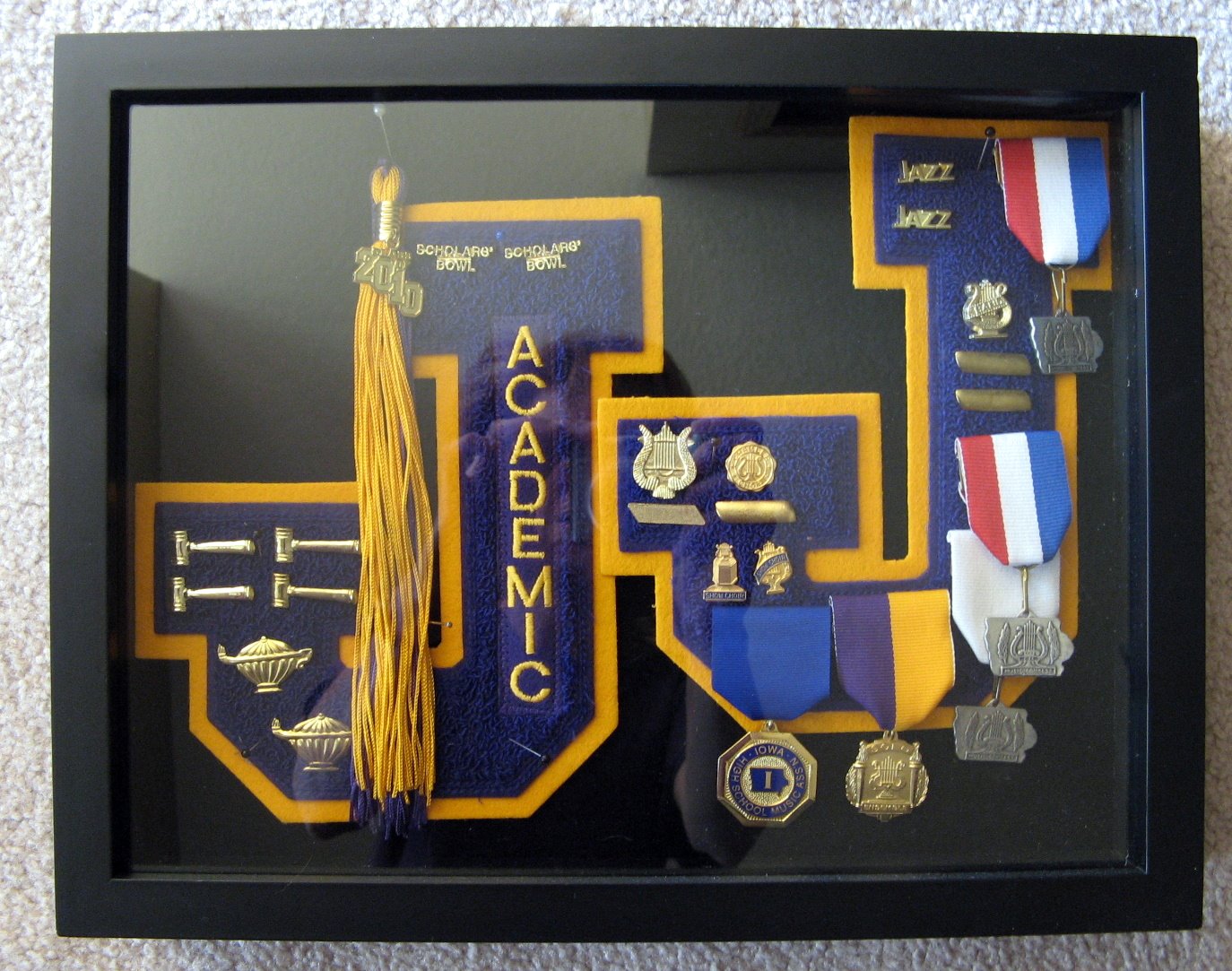 Memory box varsity letter High School Varsity letter ideas