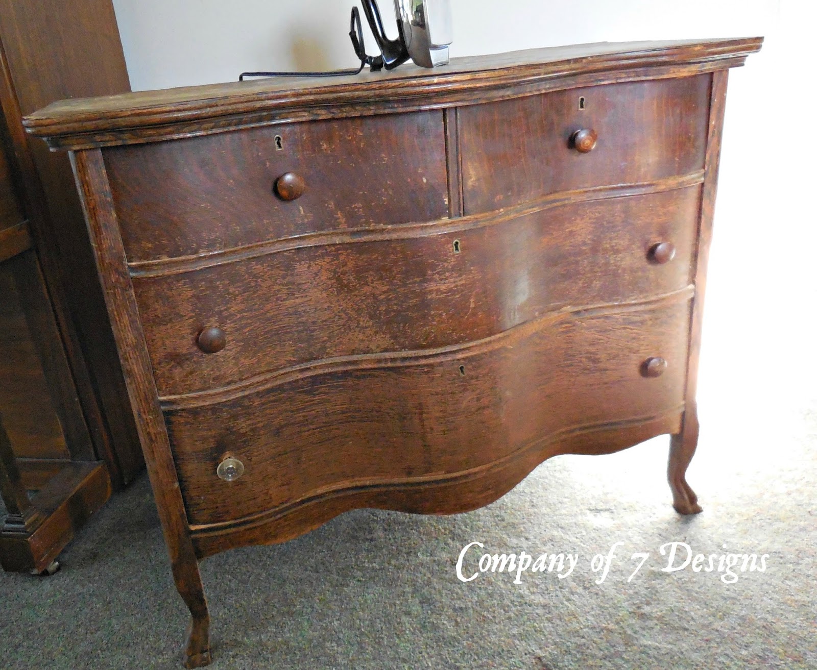 Company Of 7 Designs A Dresser Fix Up Veneer Removal Tutorial