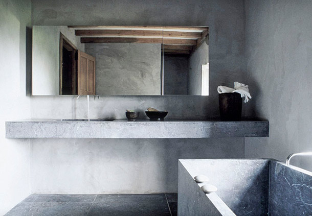 peppermags: Interior: Concrete Bathroom