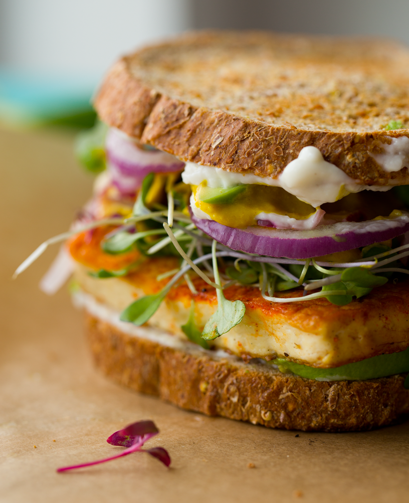 Vegan Lunch Sandwich with Sizzling Skillet Tofu