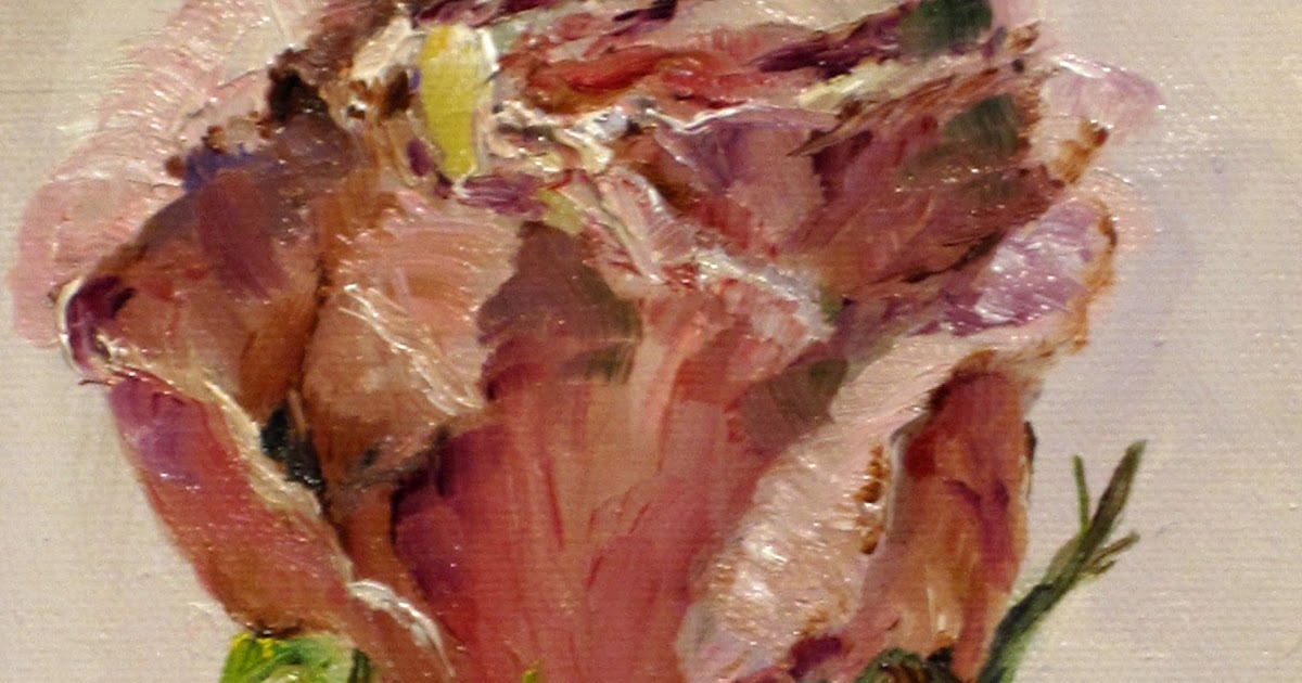 Painting of the Day, Daily Paintings by Delilah Antique Pink Rose Oil