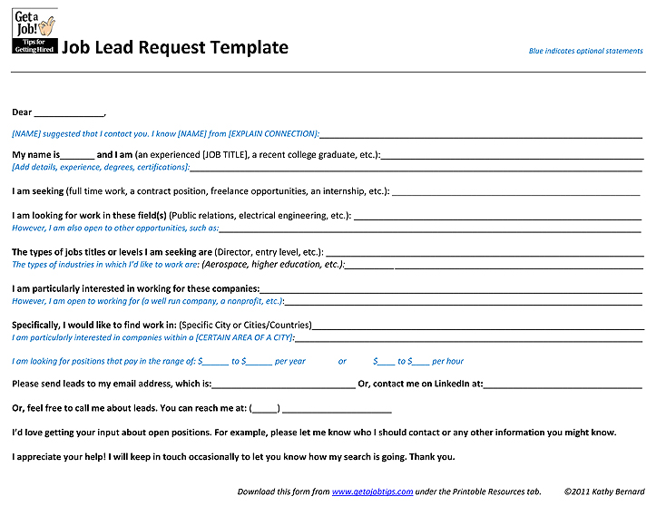 what is a job lead