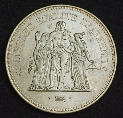French silver Coins‎ 50 Francs cinquante francs argent Hercule