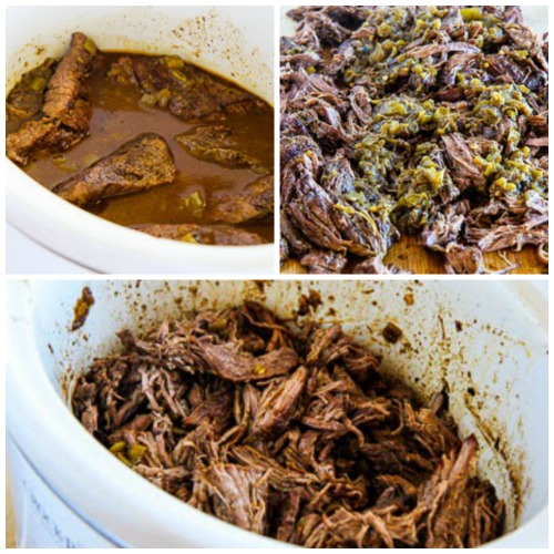 Green Chile Shredded Beef Cabbage Bowl with Avocado Salsa (Slow Cooker or Pressure Cooker