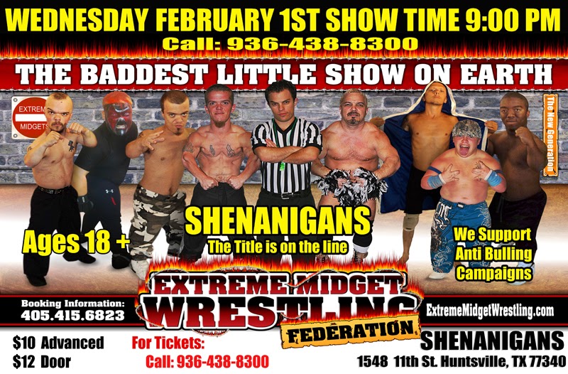 Huntsville After Dark Midget Wrestling Shenanigans (Weds., Feb. 1)