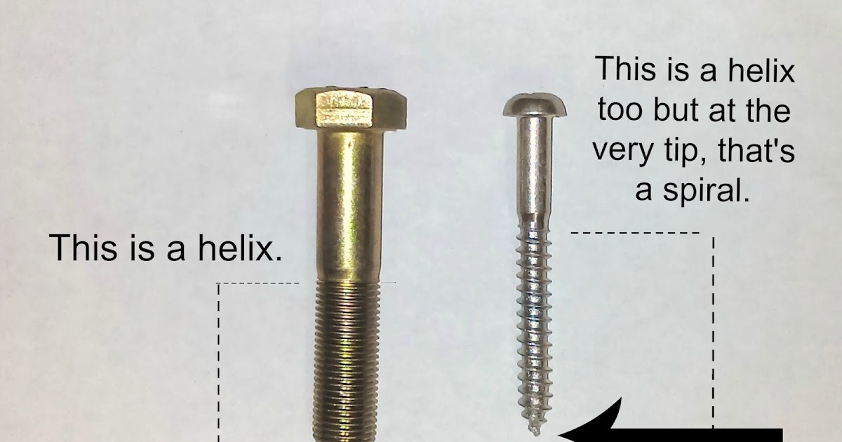 FUN with FASTENERS 2 Thankful to the Screw Helix Vs Spiral