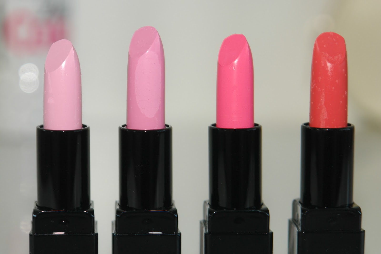 My Illamasqua lipsticks, Liv, Plunge, Immodest, Scandal, lip, swatches, beauty, Illamasqua, lipstick, make up, pink, review,
