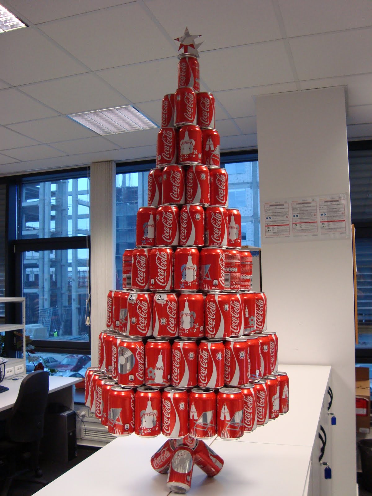 Oh look! A soda can Christmas tree The Christmas tree in the office