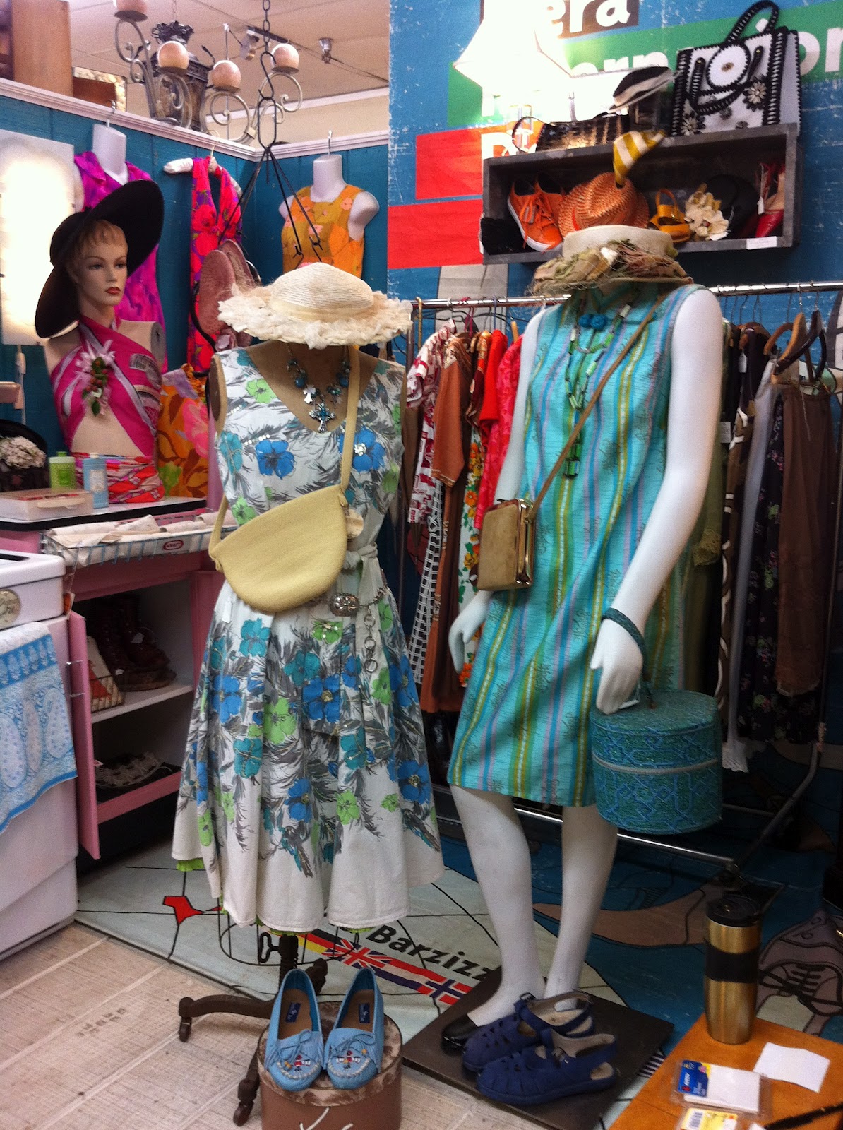 LuLuBoo's The vintage clothing booth is coming along...