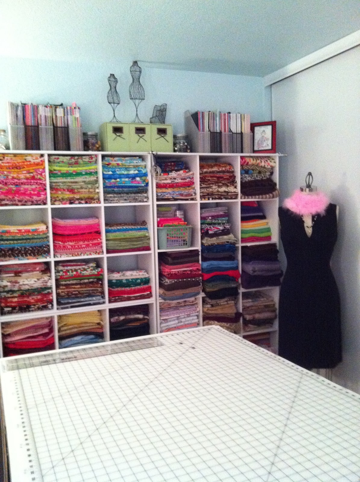 Buttons, Bows & Bling Fabric Organization