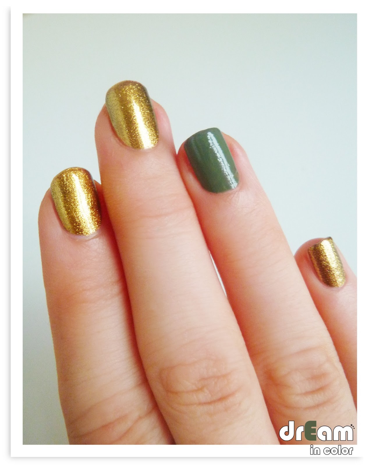 drEam in color Gold Military avec Gold rush de Models Own et Kiko 394