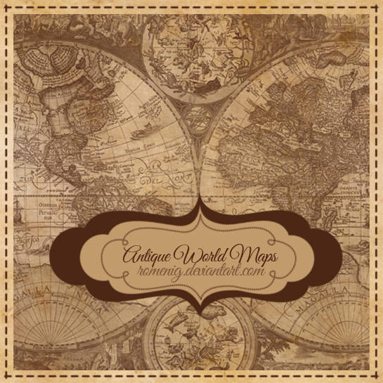 Efeito Antique World Maps Brush Set