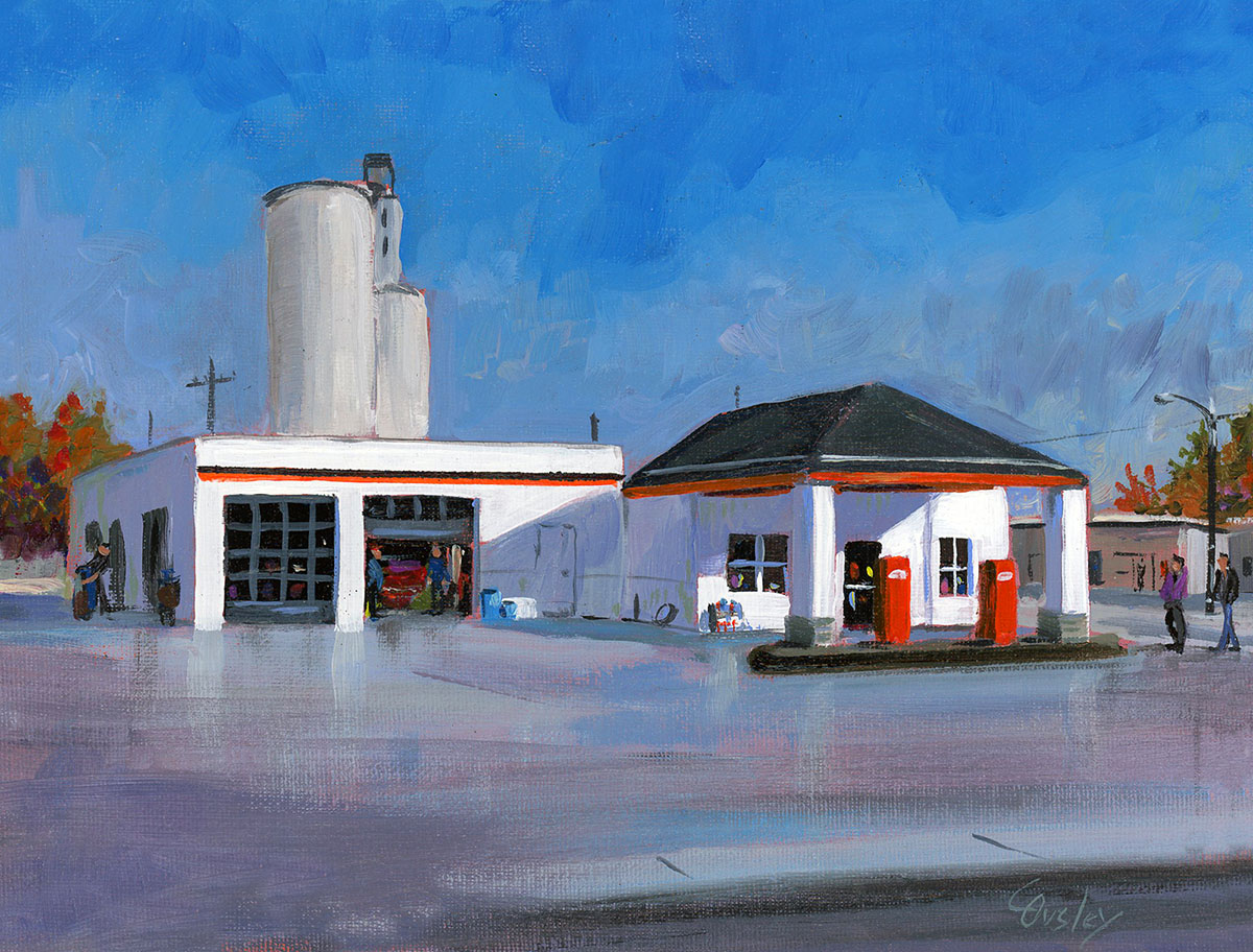 A Painting On Some Days Colo Iowa Gas Station (acrylic 9x12) 150