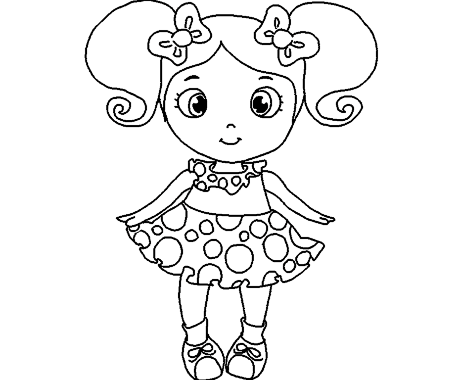 Doll For Kid Coloring Drawing Free wallpaper