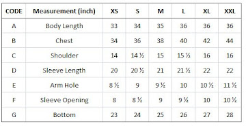 ZARIYA BLOUSE SIZE AND MEASUREMENT