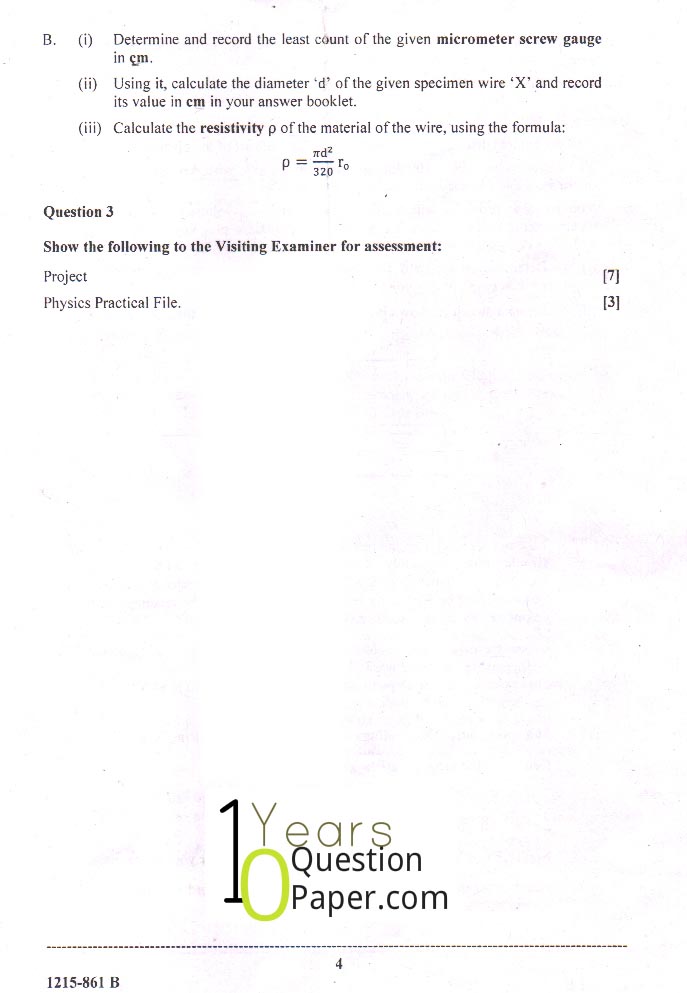 isc 2015 class 12th Physics Practical question paper isc 2015 class 12th Physics Practical question paper