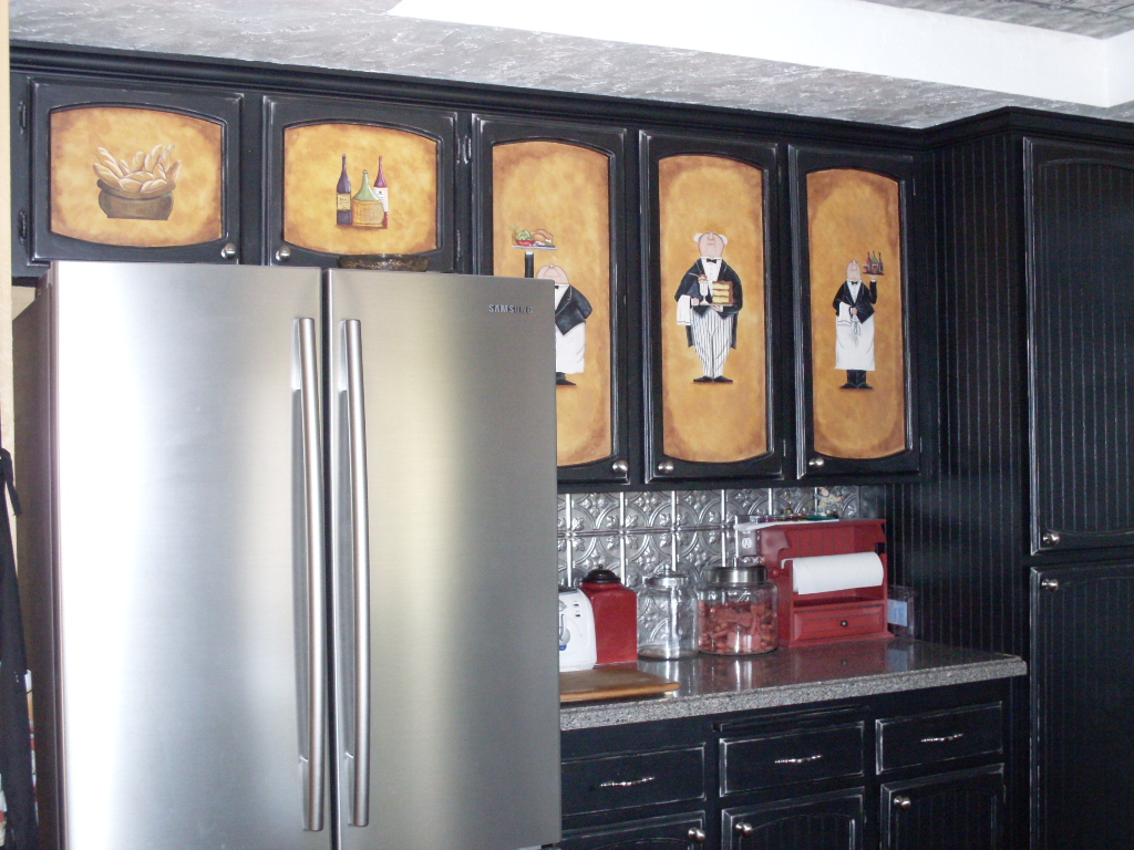 Kitchen cabinet hardware cheap Kitchen Cabinets Painted Black