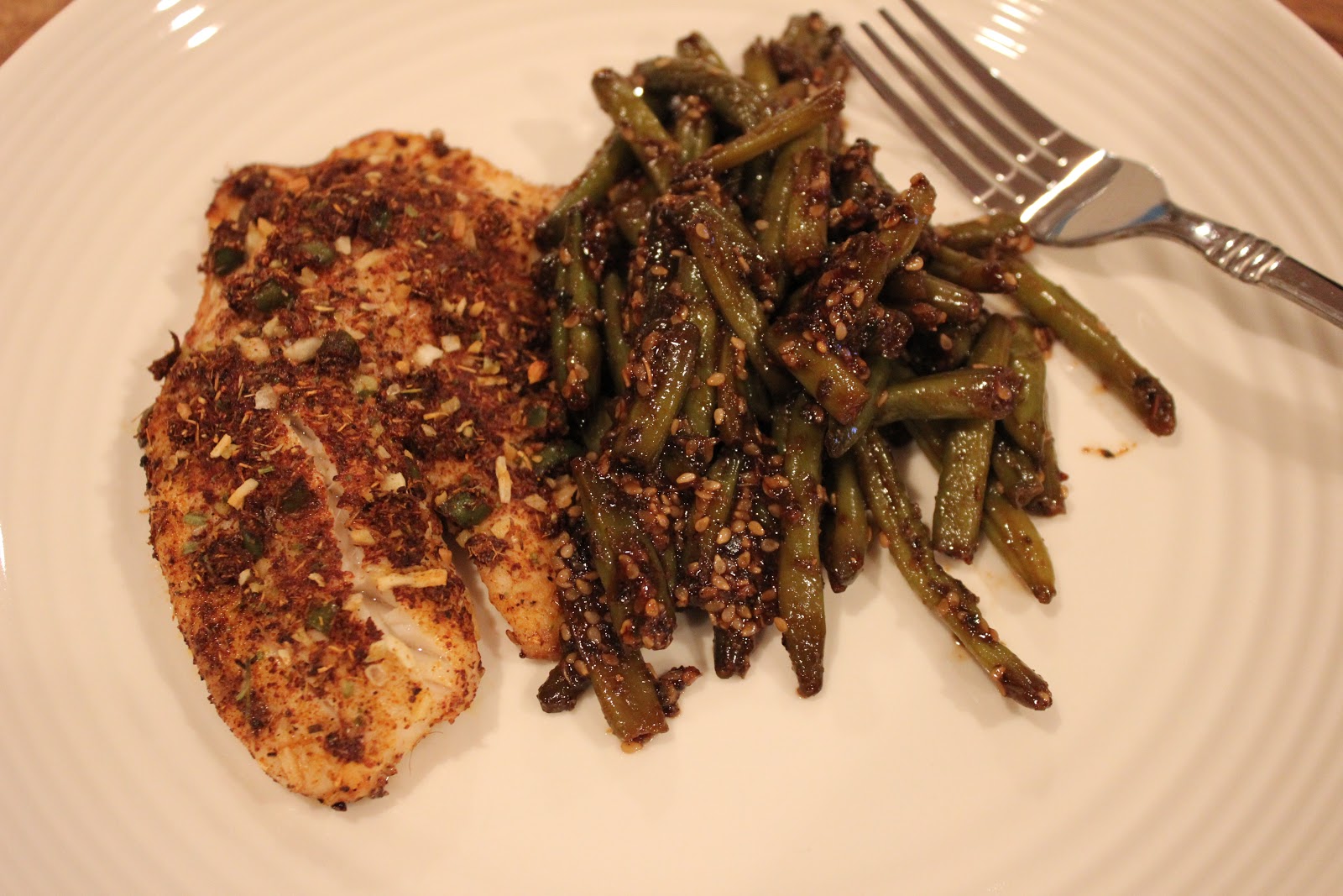 Never trust a skinny cook.... Jerk spiced tilapia