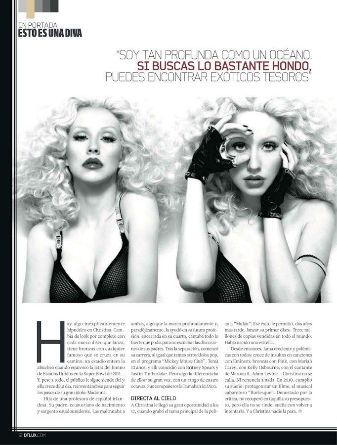 Christina Aguilera black and white photos, DT Magazine, April 2012 Spain Issue