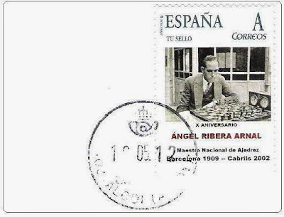 Sobre con sello de correos con la imagen de Àngel Ribera