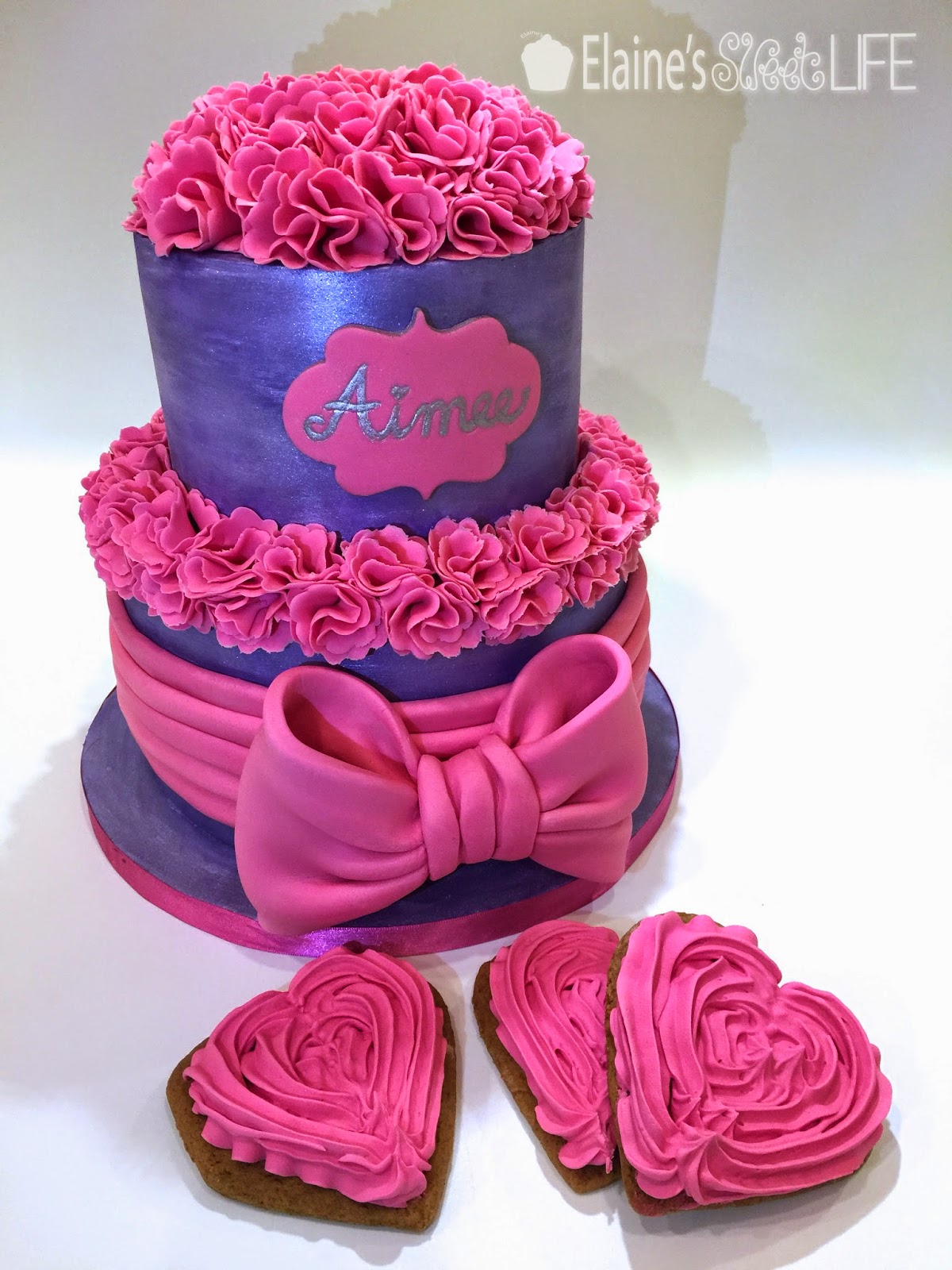 Elaine's Sweet Life Pink and Purple Girly Cake