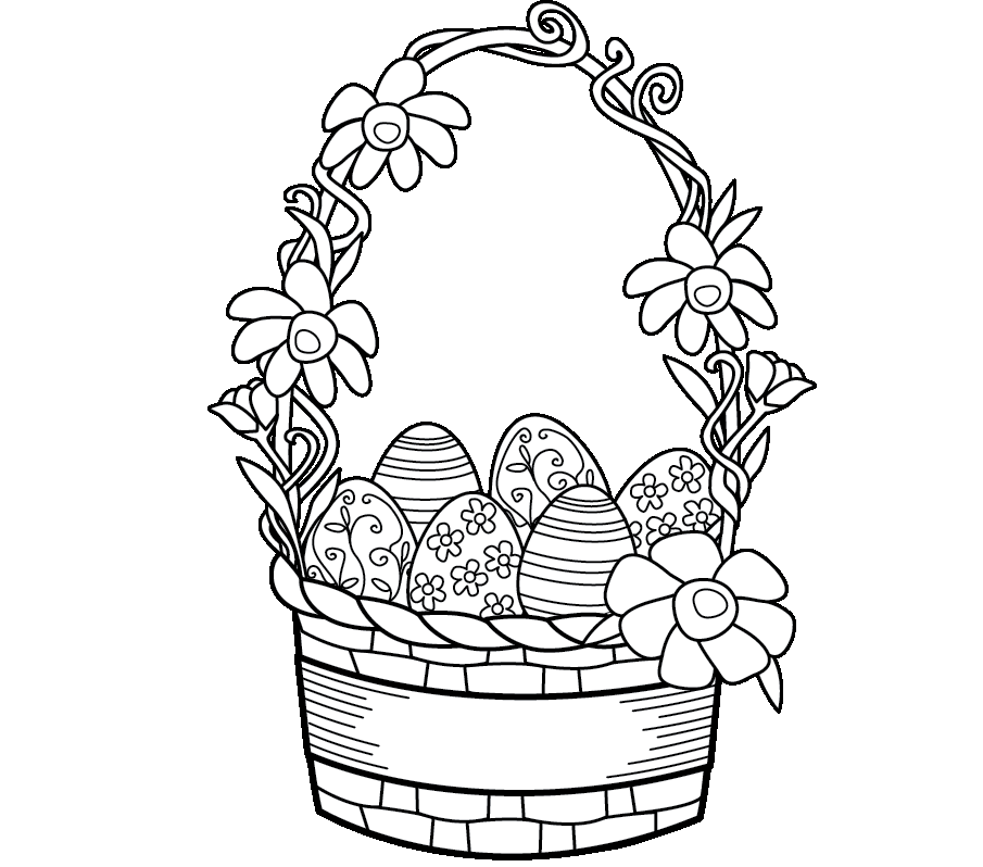 Easter Basket Coloring Drawing Free wallpaper