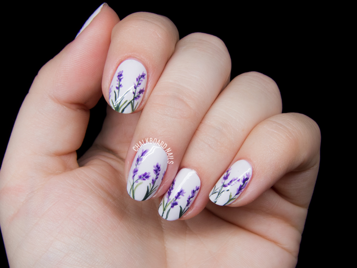 lavender nail art idea