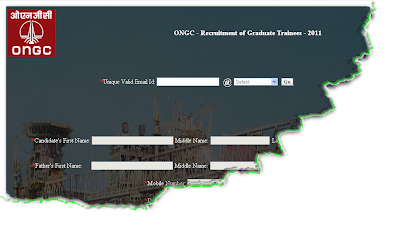 ONGC GT Exam 2011 online registration form