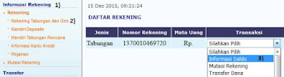 Informasi Saldo Rekening Mandiri Internet Informasi Saldo Rekening Mandiri Internet