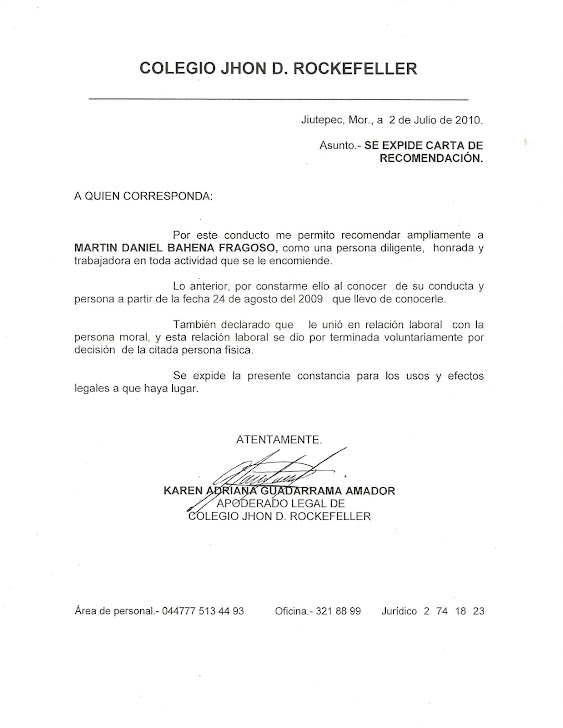 resultado de imagen para modelo de referencia comercial carta de cartas de referencia personal