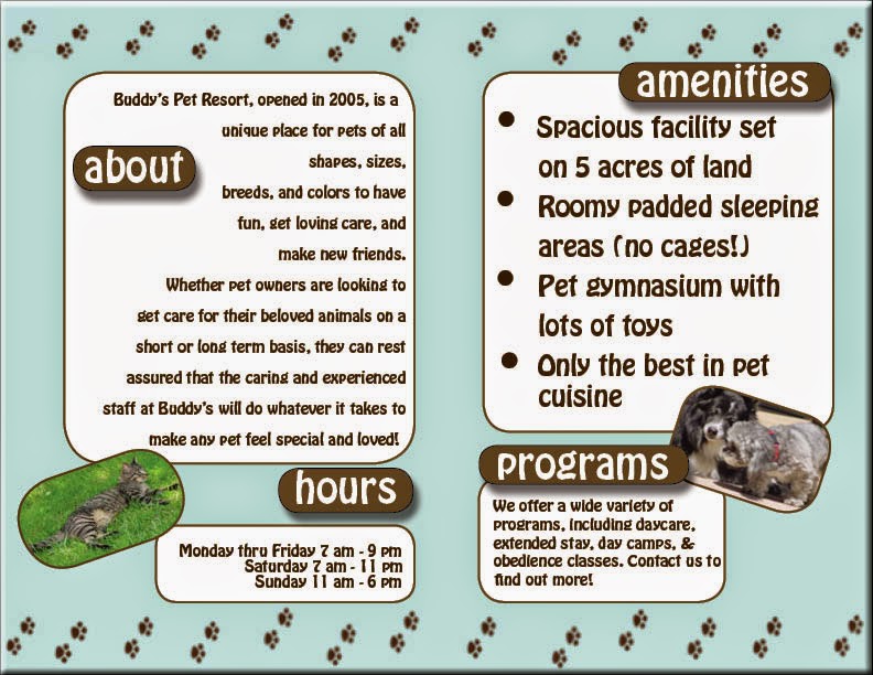InDesign "Buddy's Pet Resort"