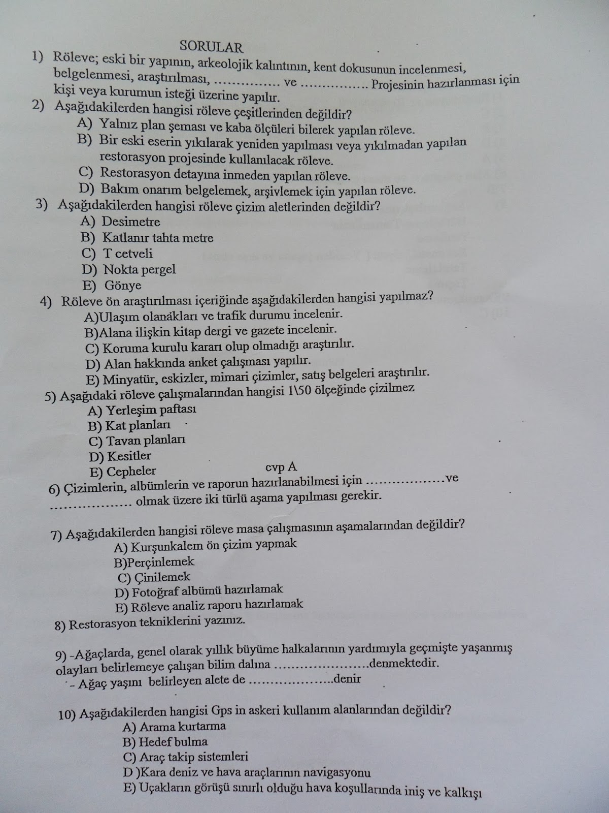 Ankara Universitesi Ziraat Fakultesi Sinav Sorulari Ders Notlari