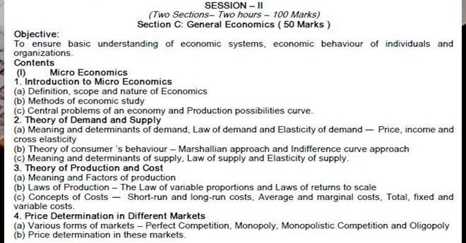 CA CPT SYLLABUS  GENERAL ECONOMICS 