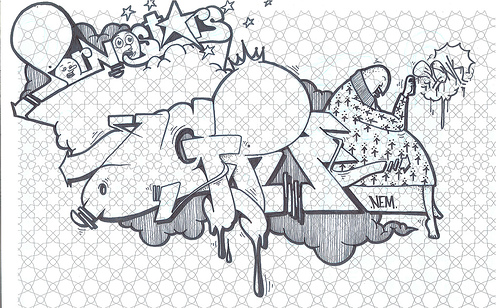 create graffiti sketches