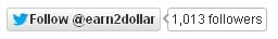 Twitter followers Twitter follow button count