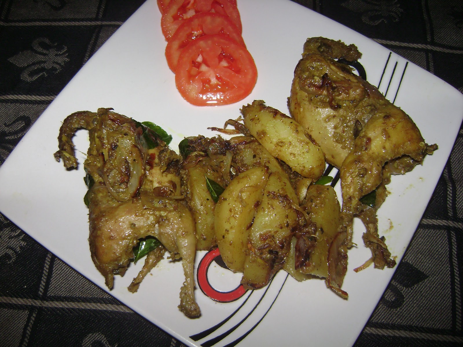 Felina's Food "Quote" Japanese Quail masala /Kada masala