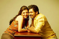 Kajal, agarwal, and, karthi, in, romance, scene