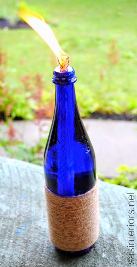 Glass Bottle Turned Candle Do it yourself ideas and projects