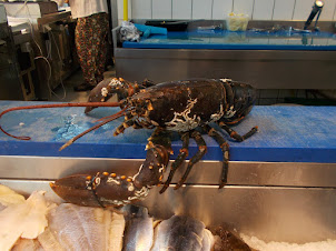 Giant Lobster in Norreport Fish Market in Copenhagen.