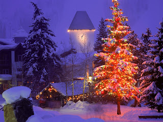 Free Beautiful Christmas Tree In Christmas Village Wallpaper 1600x1200 88107
